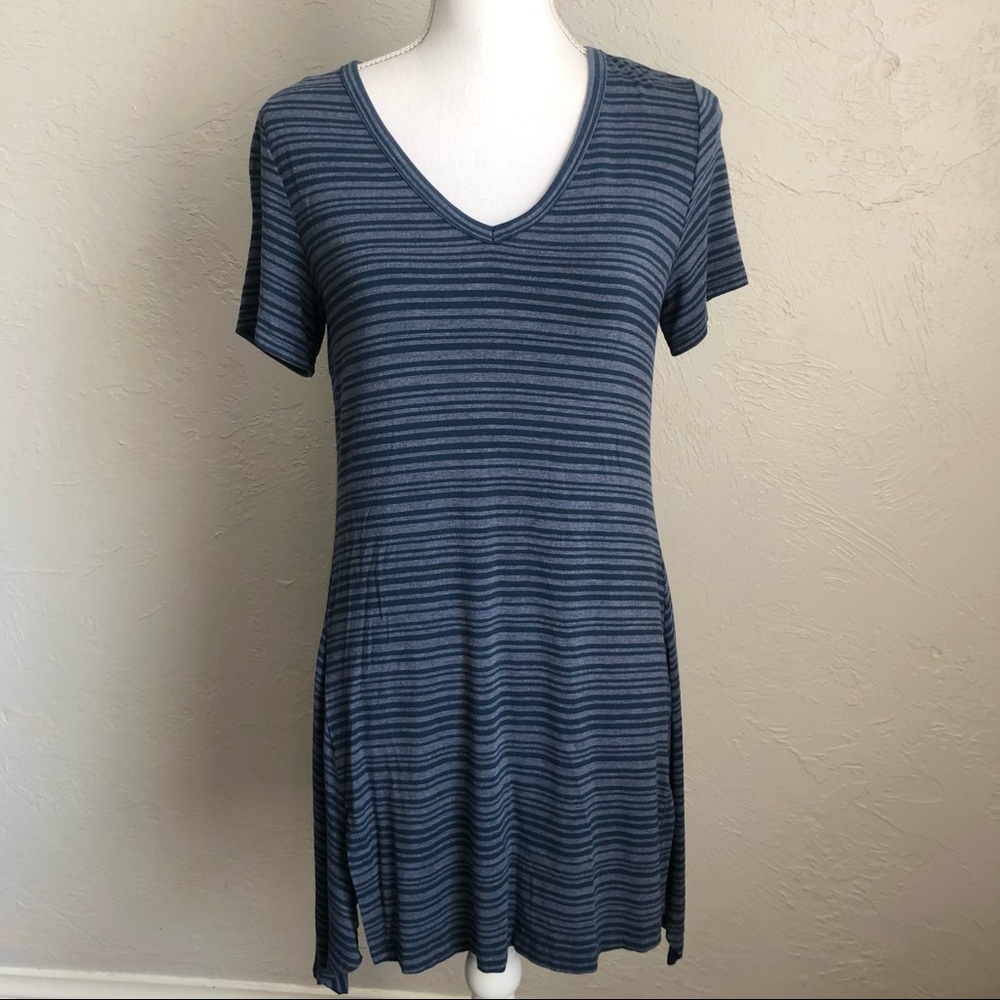Soma Hi Lo Hem Striped Tunic S Blue
